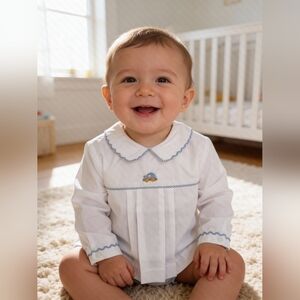 Petit Ami Embroidered Delicate Car Diaper Matching Set.